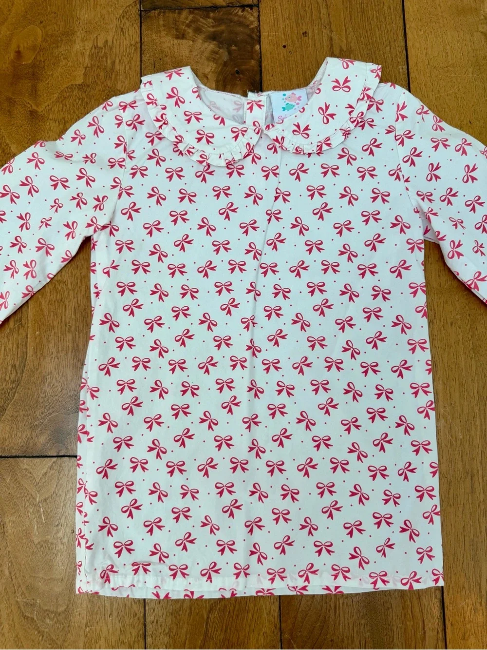 Stitchy Fish Girls 8 Coral Corduroy Jumper & Bow Blouse 2 Piece Set NWOT